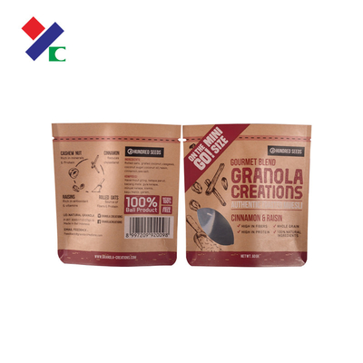 Matte Varnish Printing Kraft Paper Pouch Plastic Liner High Barrier Packaging