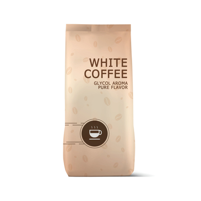 Printed Side Gusset Pouch Foil Packages High Caffeine White Coffee Beans 1lb Bag