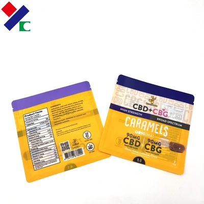 High Barrier 3 Sides Seal Pouch NY LDPE Custom Printed Embossed Food Plastic Bag Tear Notch