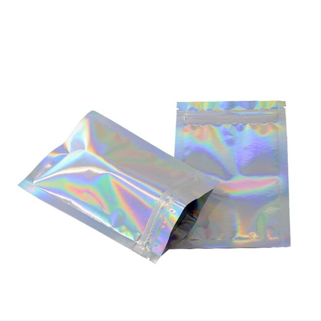 BRC Stand Up Zipper Pouch Food Grade Holographic Film Aluminum Foil Inside